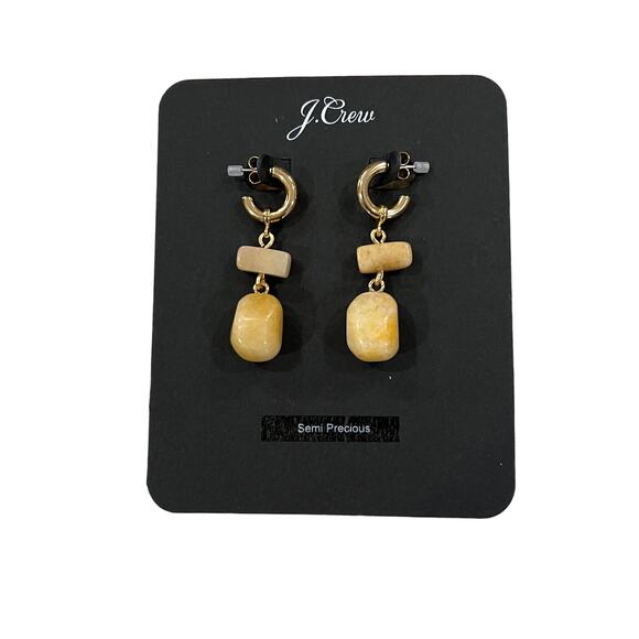 NWT J. Crew Gold/Brown Semiprecious Stone Drop Earrings - Sold Separately - Picture 6 of 11